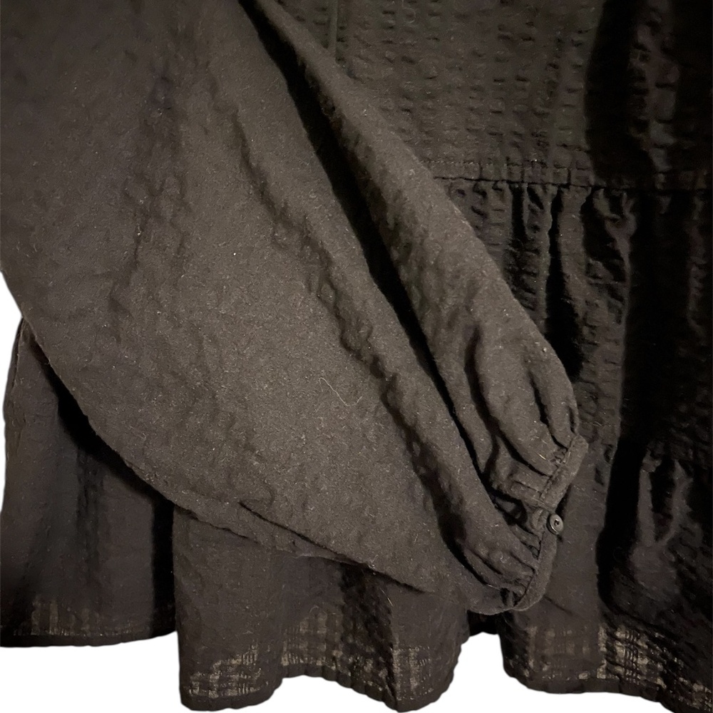 Old Navy Women Black 3-Tiered Top w/ Long Balloon Sleeves in Textured Fabric S - Picture 3 of 5